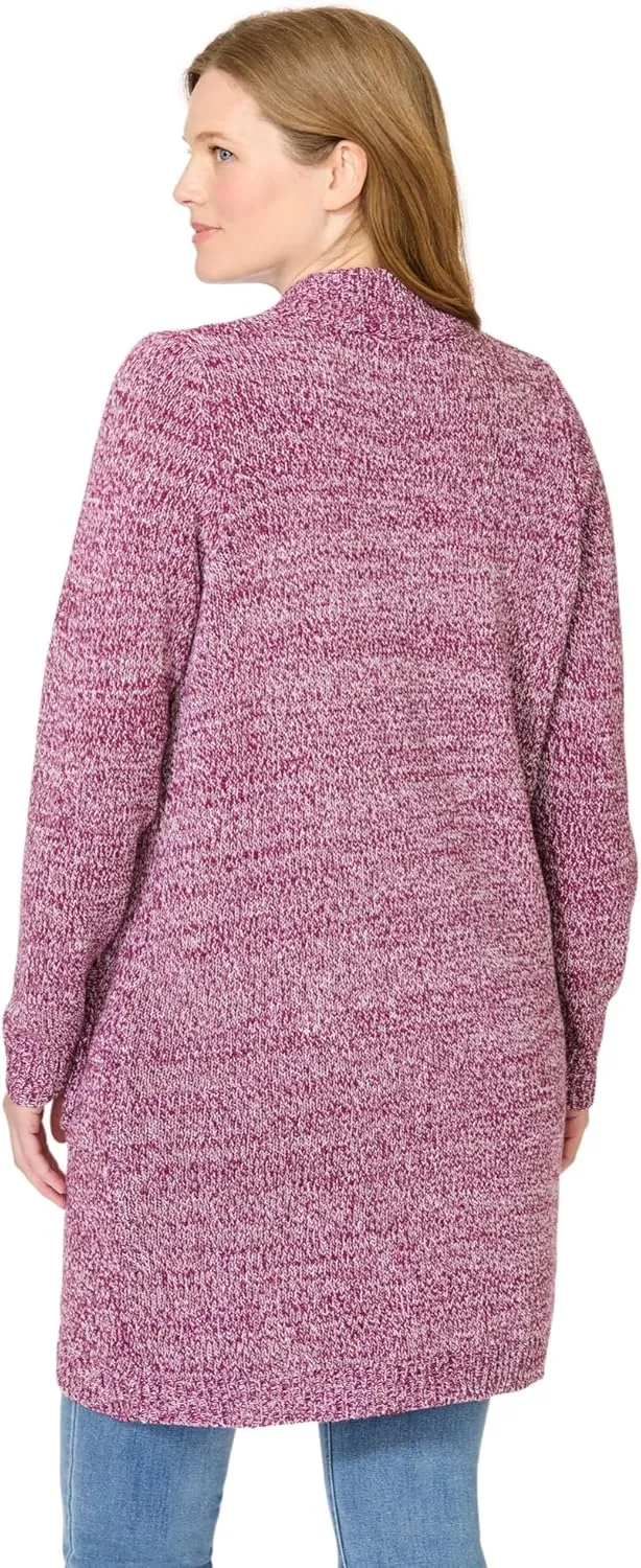 Woman Within Plus Size Marled Sweater Jacket