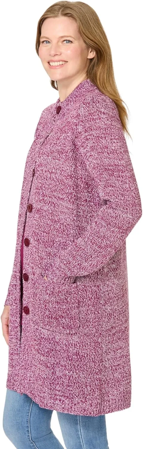 Woman Within Plus Size Marled Sweater Jacket