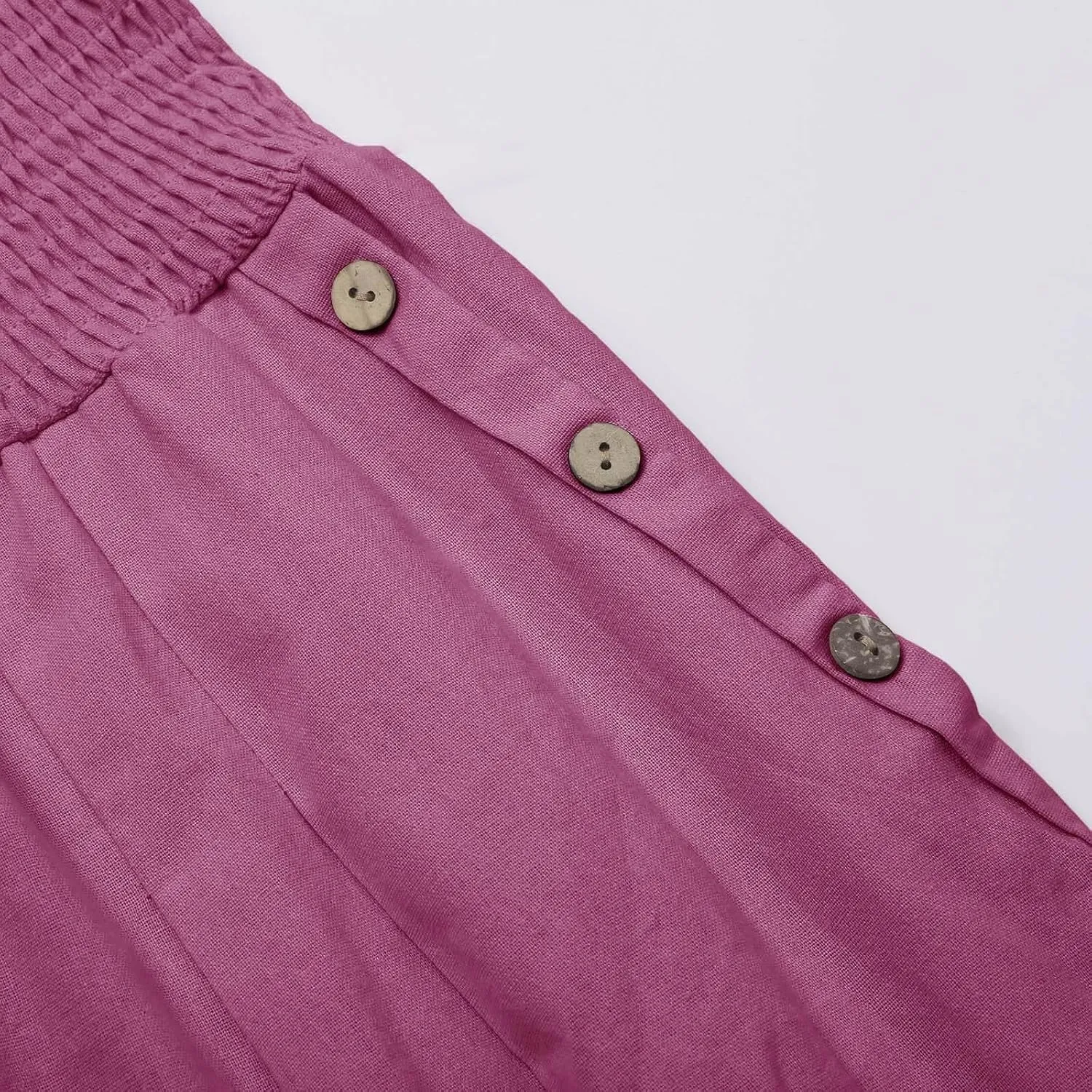 Women Linen Blend Summer Letter Patched Pant Trousers Elastic Waist Wide Leg Loose Fit Trouser Office