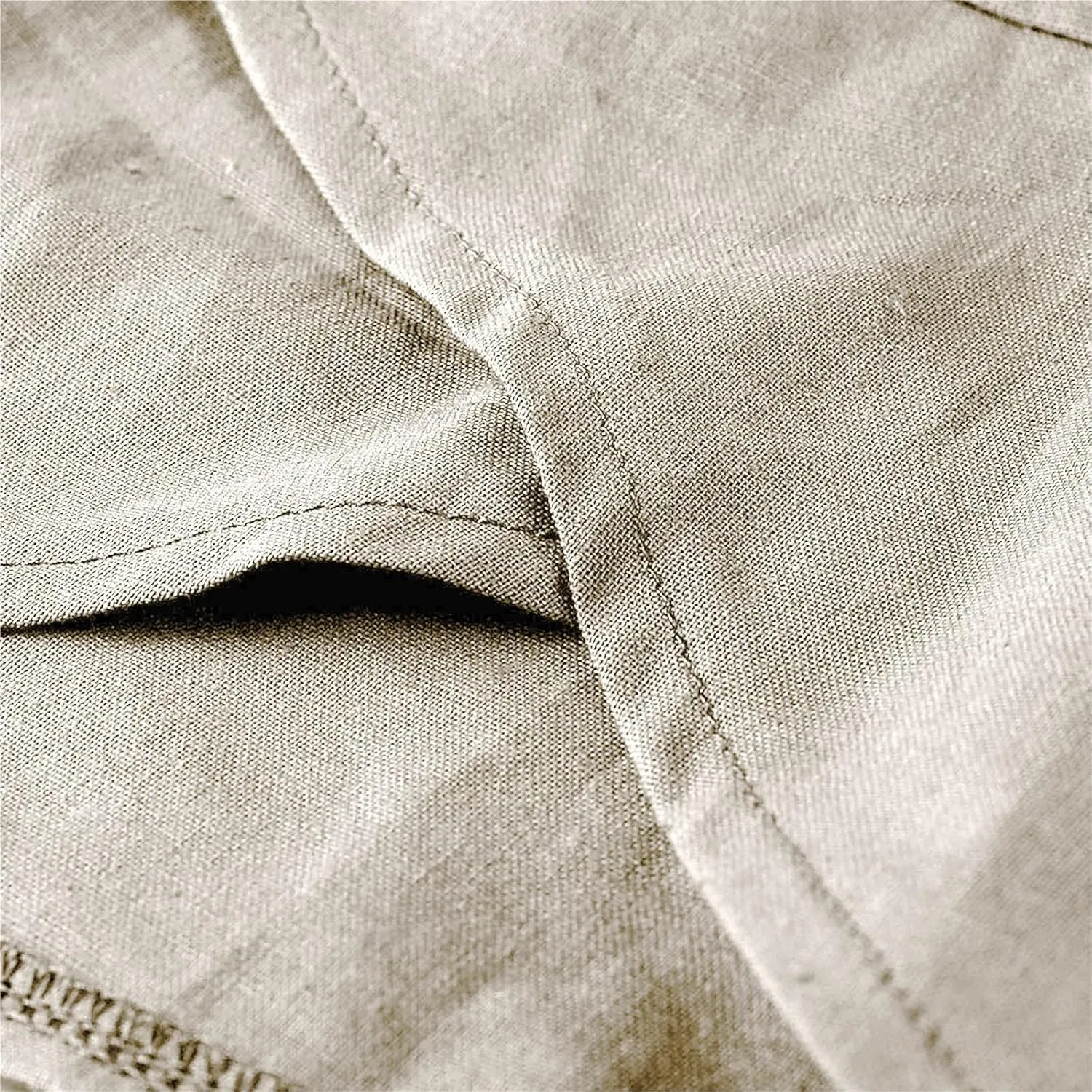 Women Linen Summer Y2K Fashion Palazzo Lounge Pants Elastic Waist Stretchy Loose Fit Trouser Business Work