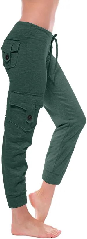 Women Trendy Cargo Pants High Waist Baggy Cotton Multiple Pockets Straight Wide Leg Trousers Cargo Y2K Capris Pants