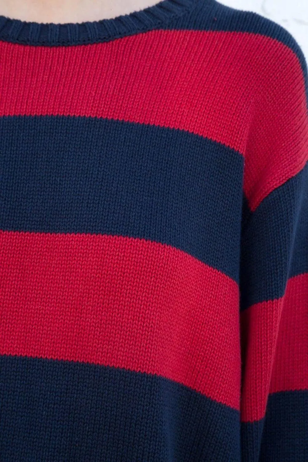 Women Y2K Striped Sweater Knit Oversized Long Sleeve Pullover Sweaters 90S Harajuku Preppy E-Girl Streetwear