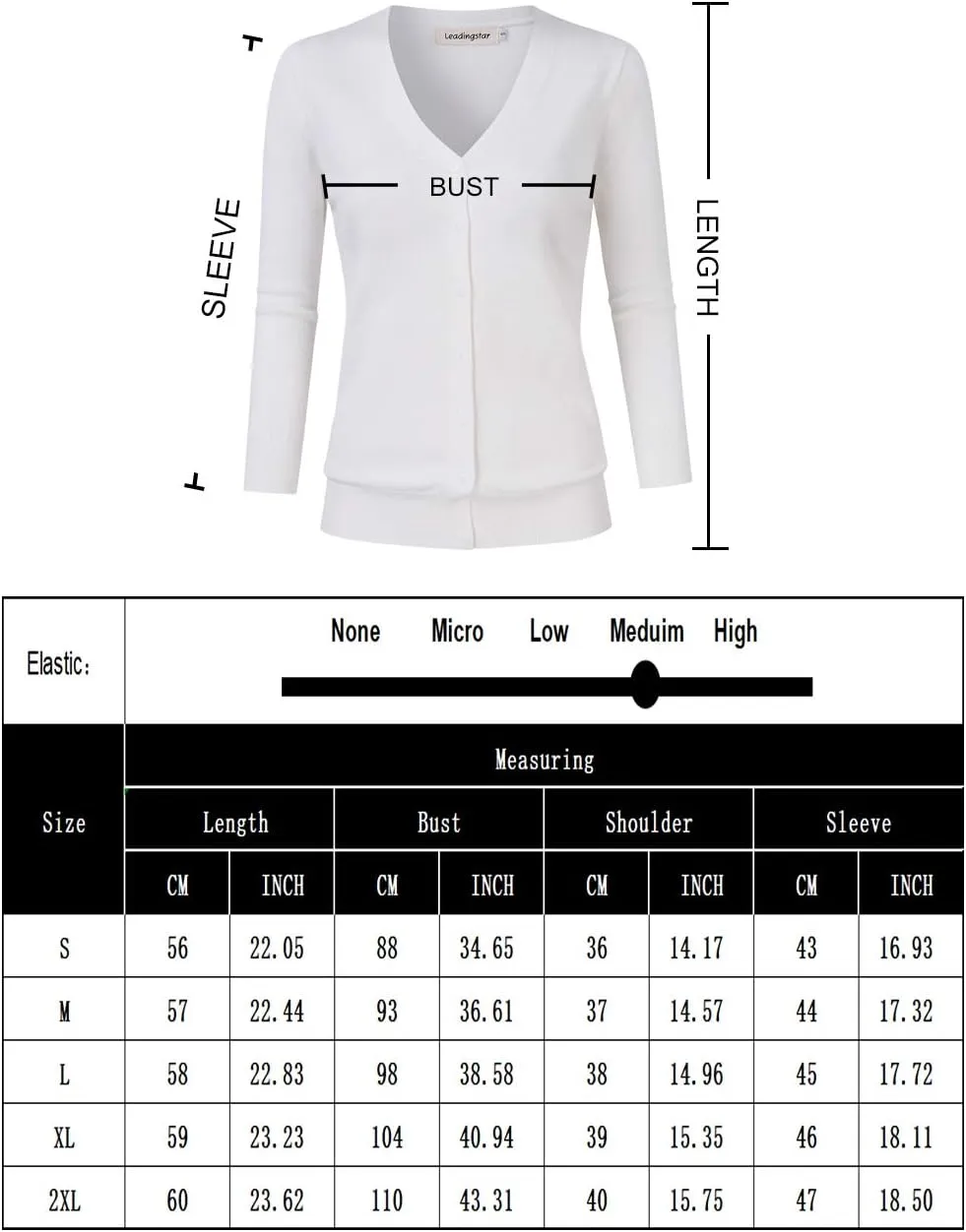 Women's 3/4 Sleeve Button Down Sweater Cardigan