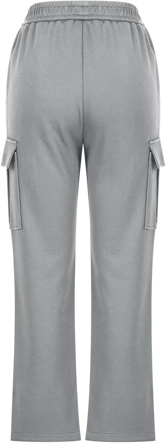 Womens Cargo Sweatpants Casual Elastic High Waist Joggers Pants 2024 Trendy Lounge Trousers with Pockets Fall Outfits