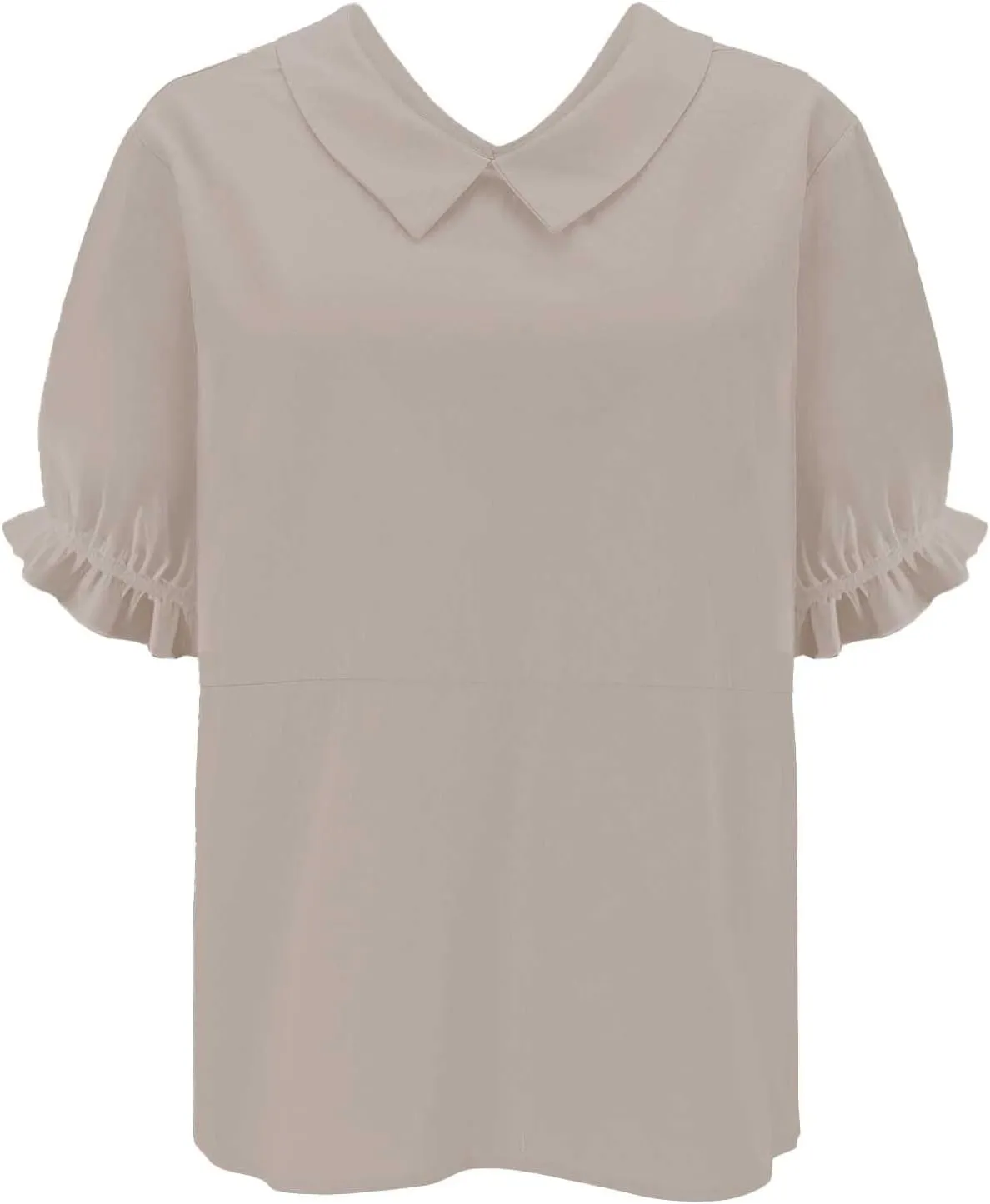 Women's Cotton Linen Boho Shirts Floral Summer Short Sleeve Top Lapel Button Neck Dressy Casual Loose Comfy Blouses