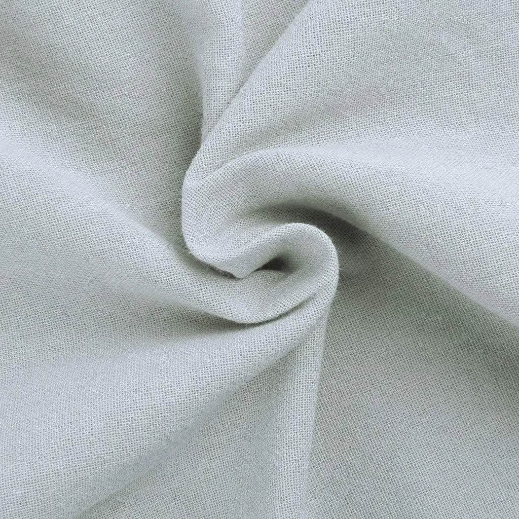 Women's Cotton Linen Pants Summer Elastic Waist Palazzo Pants with Drawstring Flowy Wide Leg Beach Trousers with Pockets