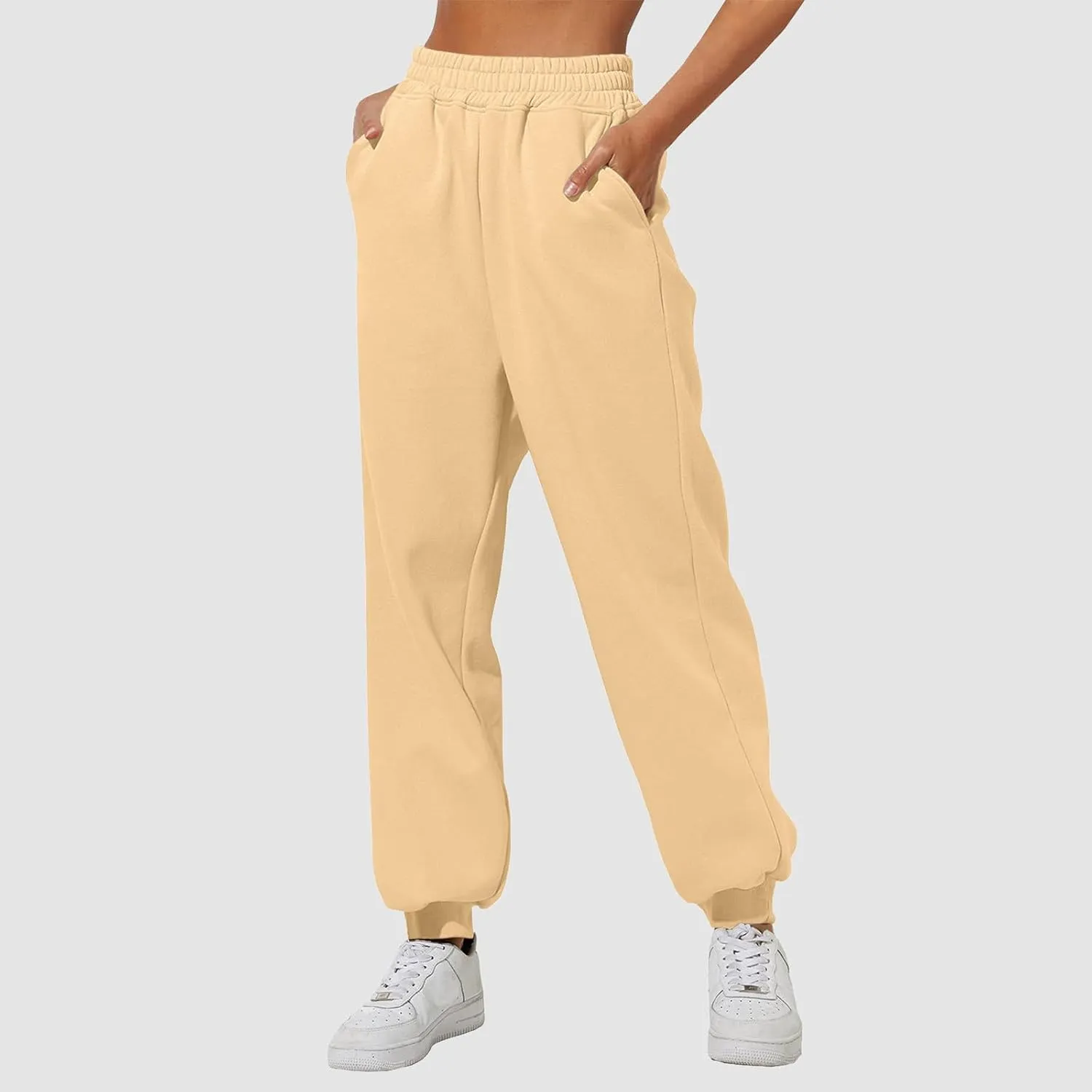 Women's Cotton Linen Summer Fashion Pant Trousers Elastic Waist Lounge Pants Slim Fit Trousers Business Work