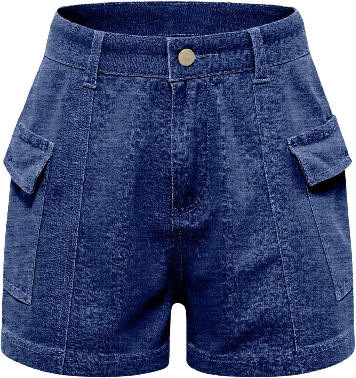 Womens Denim Shorts Baggy High Waisted Flowy Wide Leg Buttons Pleated Casual Summer Jean Shorts Trendy Ruffle Skorts
