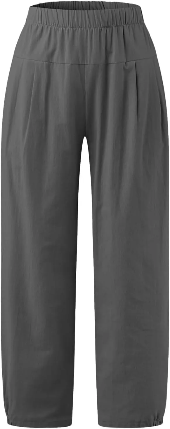 Women's Fleece Lined Pants Winter Colorful Beach Palazzo with Pockets Straight Leg Flare Leggings