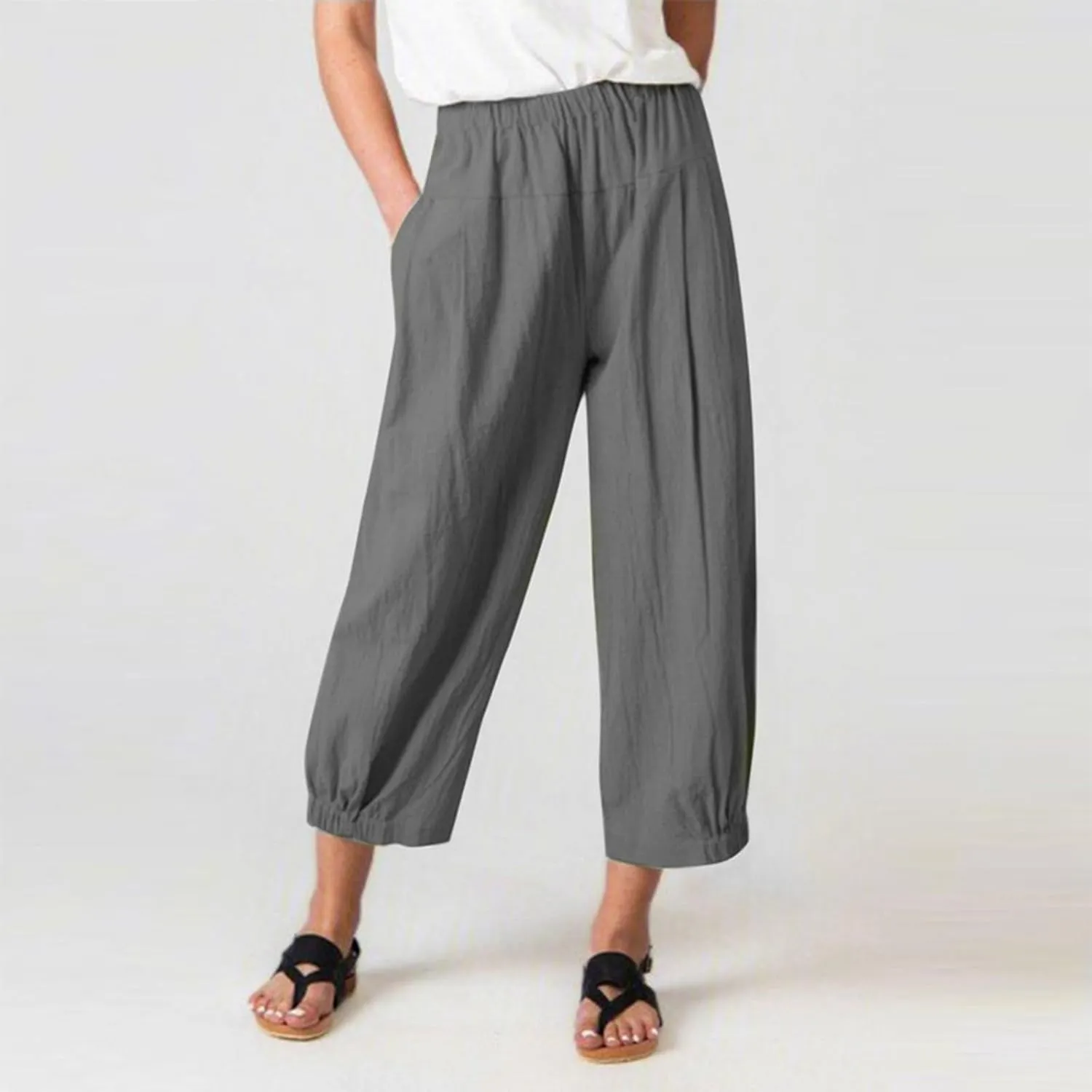 Women's Fleece Lined Pants Winter Colorful Beach Palazzo with Pockets Straight Leg Flare Leggings