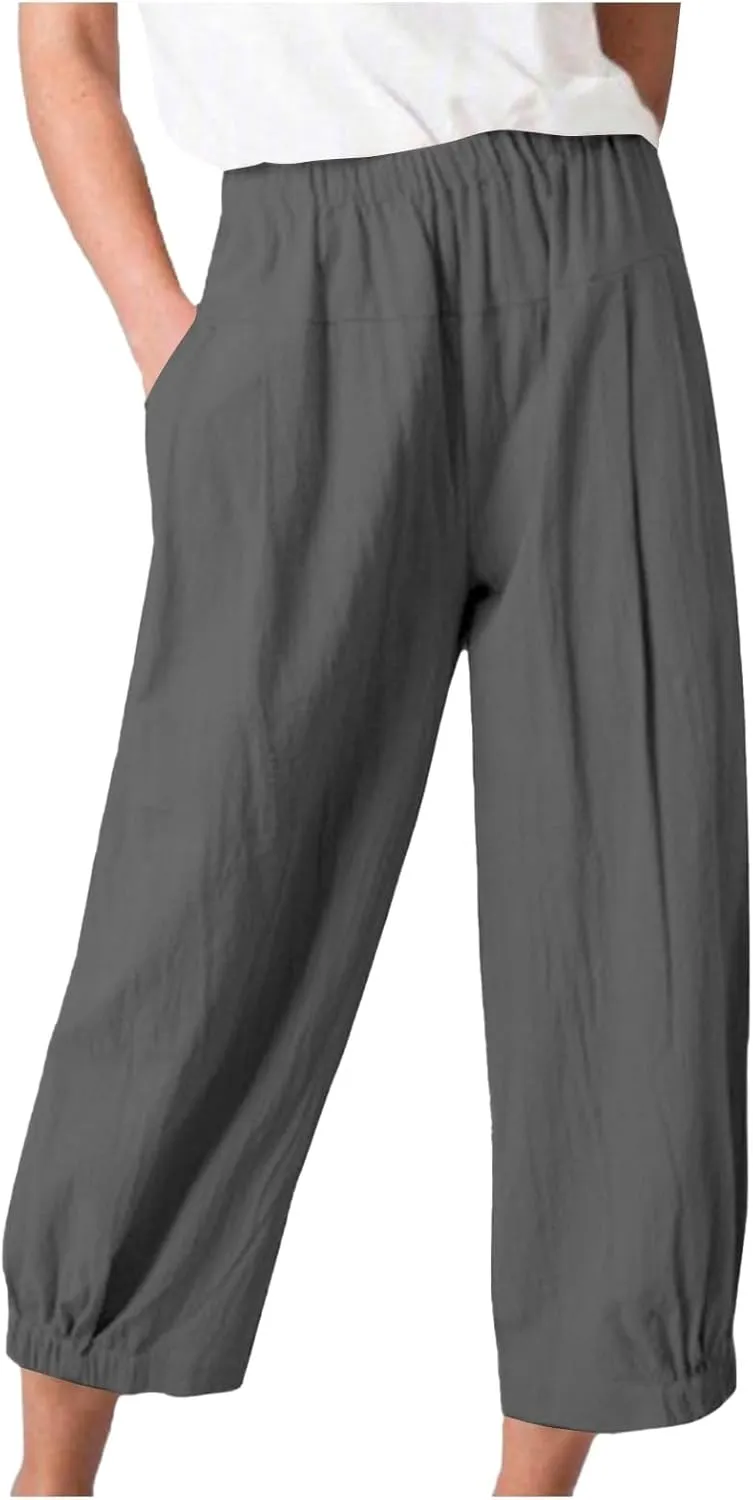 Women's Fleece Lined Pants Winter Colorful Beach Palazzo with Pockets Straight Leg Flare Leggings