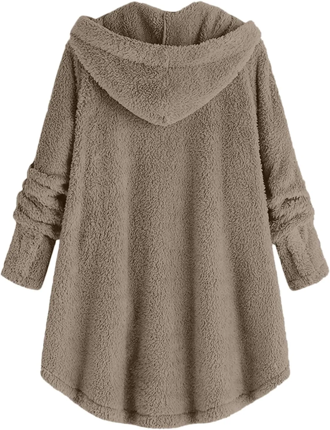 Womens Fuzzy Fleece Sherpa Hoodies Fashion Button Down Teddy Coat Oversized Sweatshirt with Pockets Jackets Cardigan