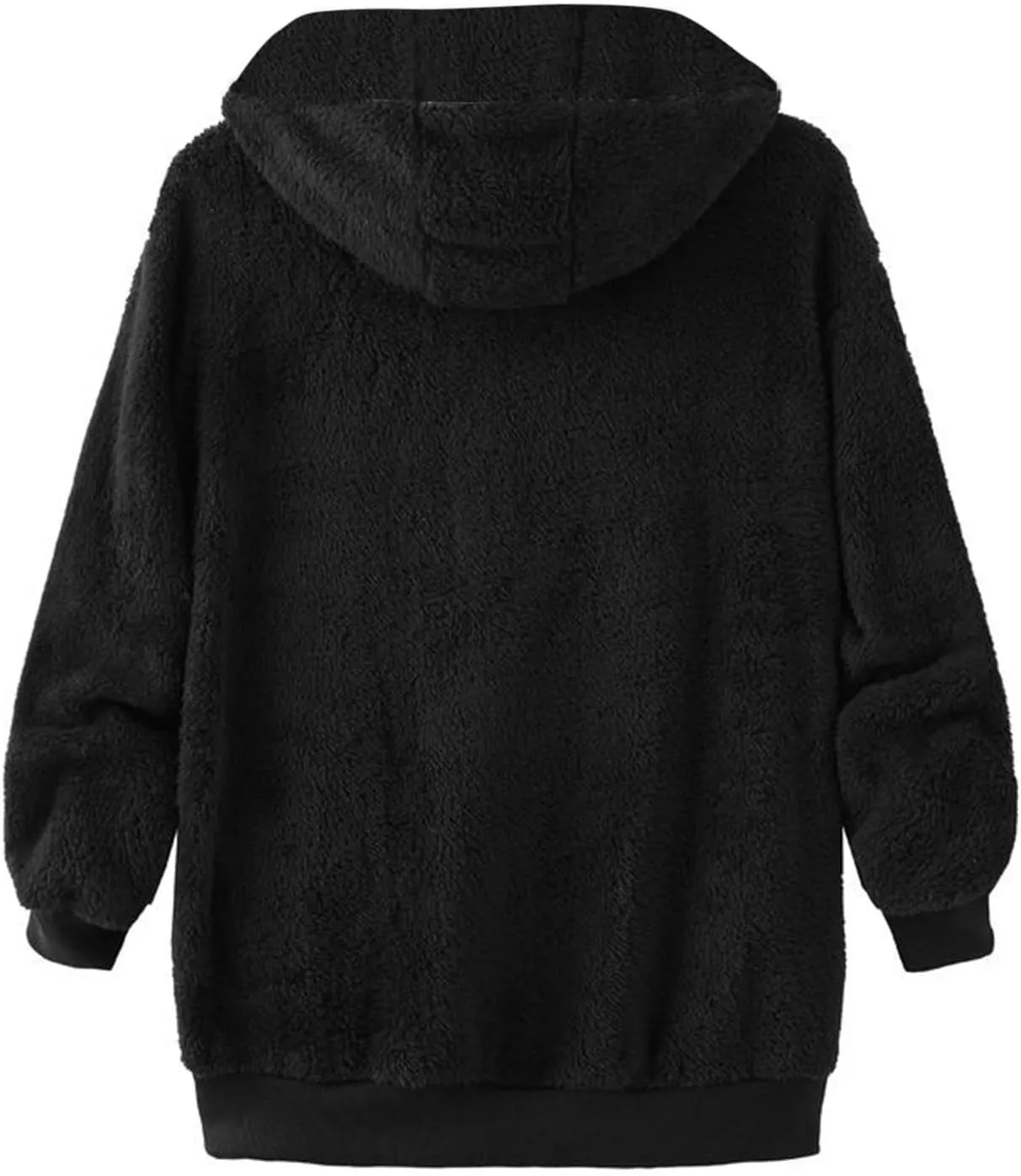 Womens Fuzzy Sherpa Pullover Hoodie Hooded Zip Up Sherpa Jacket Oversized Fleece Hoodies Soft Cozy Winter Coats