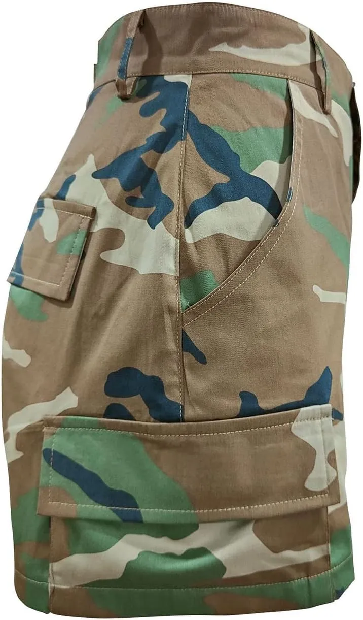 Women's High Waisted Camo Shorts Casual Trendy Denim Short Pants Summer Camouflage Shorts with Pockets