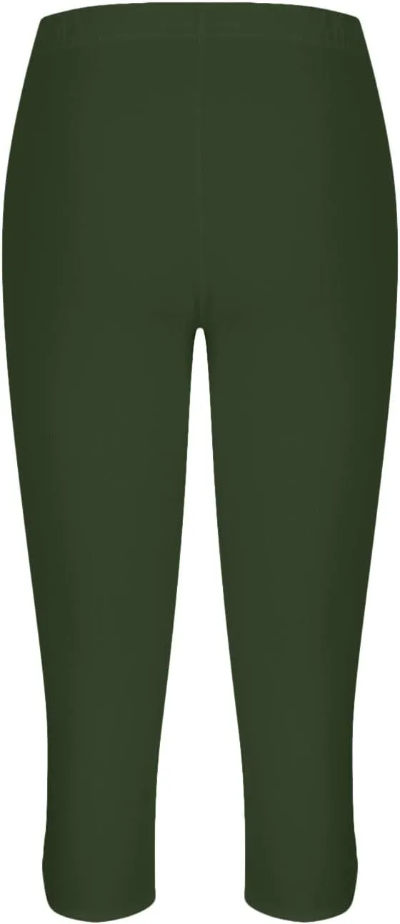 Womens Keyhole Crop Trousers Stretch High Waist Yoga Capri Leggings Casual Comfort Capris Workout Sport Cropped Pant