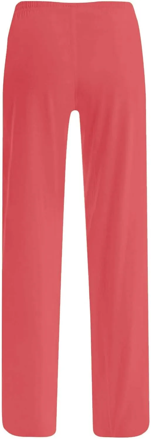Women's Pajama Pants High Waist Wide Leg Sleep Bottoms Soft Stretchy Comfy Lounge Pant Trouser with Drawstring Pockets