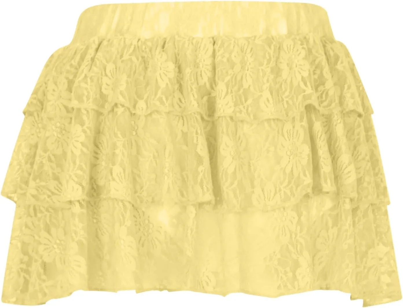 Women's Pleated Mini Skirt Sexy Lace Layered Stacked High Waisted Ruffles Lingerie Short Skirts Lounge Pajama Shorts
