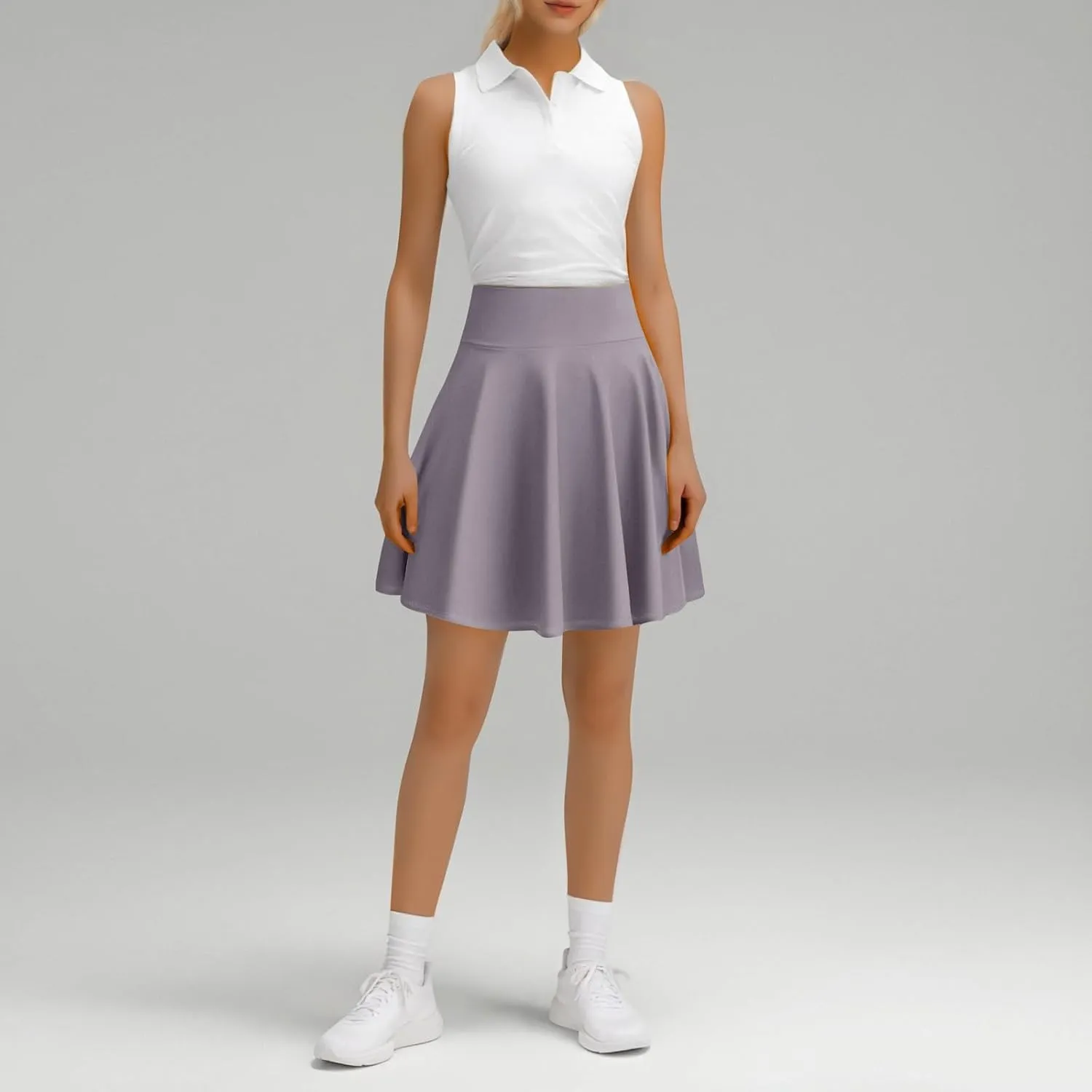 Women's Tennis Skirts with Shorts High Waisted Tummy Control Athletic Pleated Golf Skorts with Shorts Pockets
