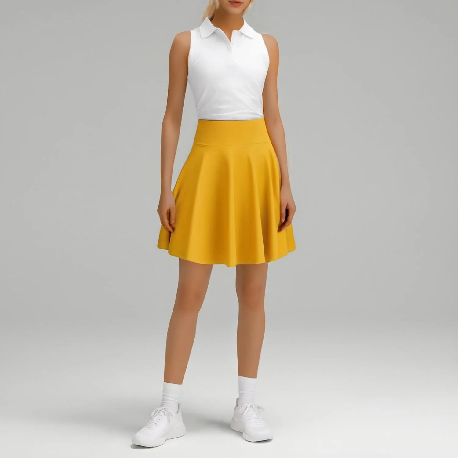 Women's Tennis Skirts with Shorts High Waisted Tummy Control Athletic Pleated Golf Skorts with Shorts Pockets