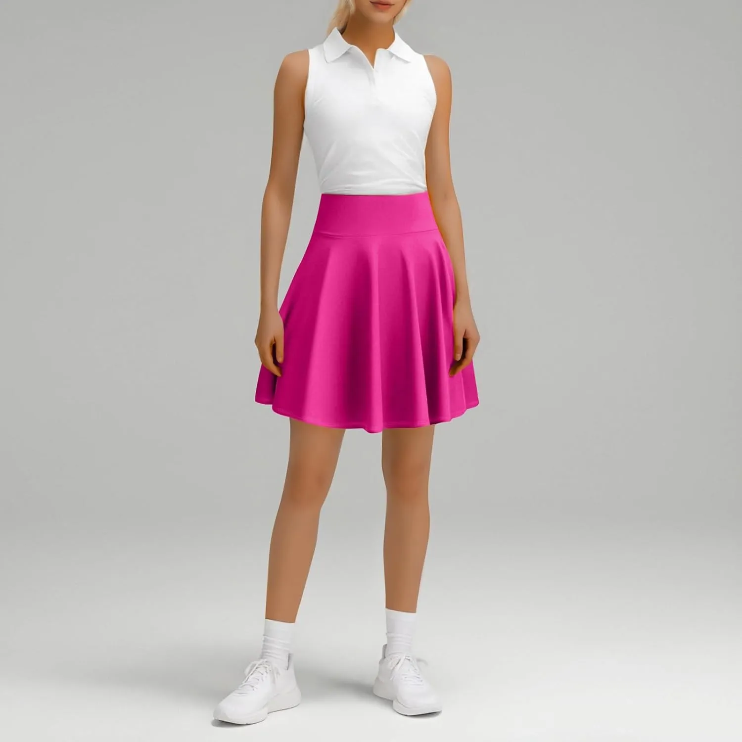 Women's Tennis Skirts with Shorts High Waisted Tummy Control Athletic Pleated Golf Skorts with Shorts Pockets