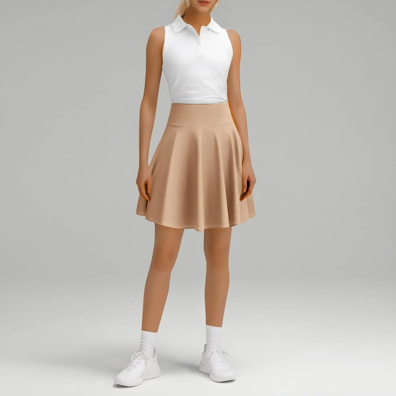 Women's Tennis Skirts with Shorts High Waisted Tummy Control Athletic Pleated Golf Skorts with Shorts Pockets