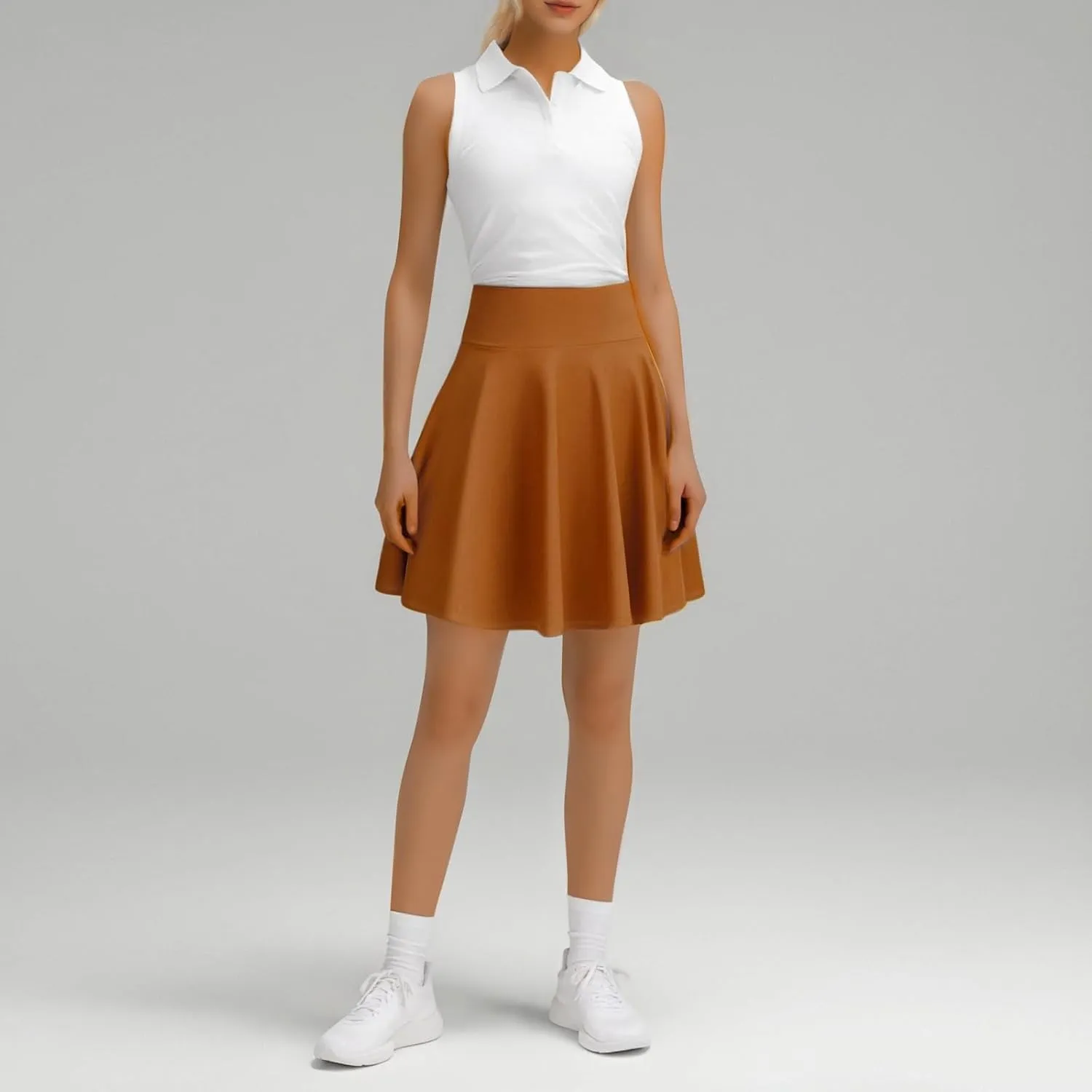 Women's Tennis Skirts with Shorts High Waisted Tummy Control Athletic Pleated Golf Skorts with Shorts Pockets