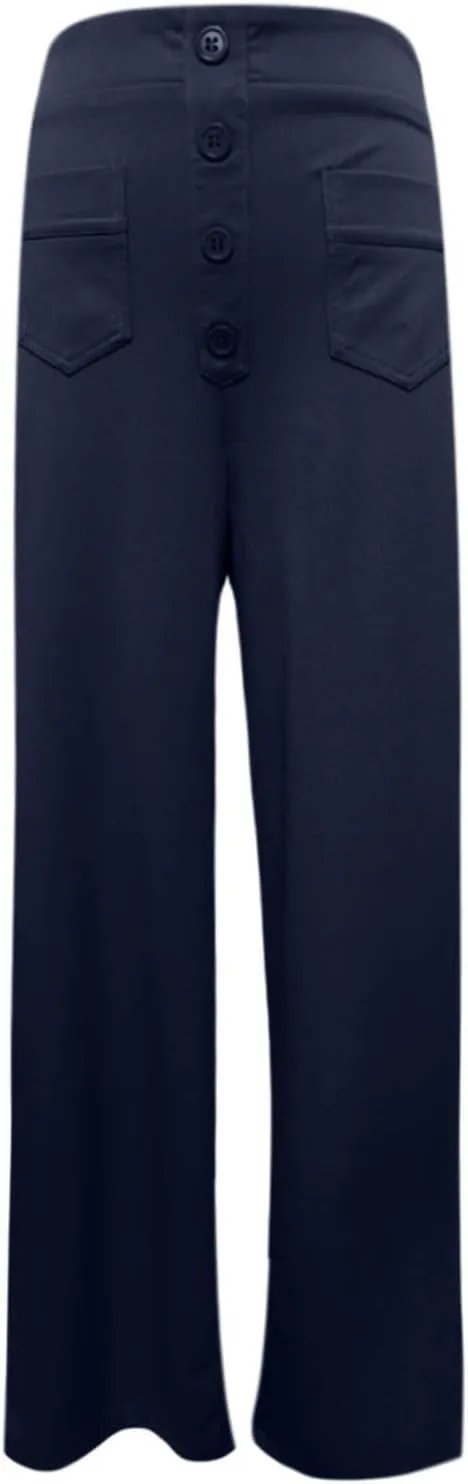 Womens Wide Leg Dress Pants Casual Dressy High Waist Work Pants Trendy Office Business Trousers with Pockets