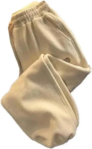 Women's Wool Pants in Autumn and Winter Warm Jacket Casual Pants Ankle Solid Color Drawstring Harem Pants