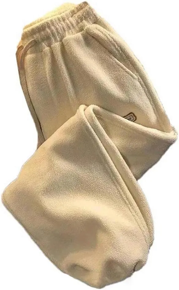 Women's Wool Pants in Autumn and Winter Warm Jacket Casual Pants Ankle Solid Color Drawstring Harem Pants