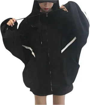 Womens Zip Up Hoodie Oversized Plus Size Grunge Cute Aesthetic Y2K Hoodie for Teen Girls Fashion Loose Fit Sweatshirts