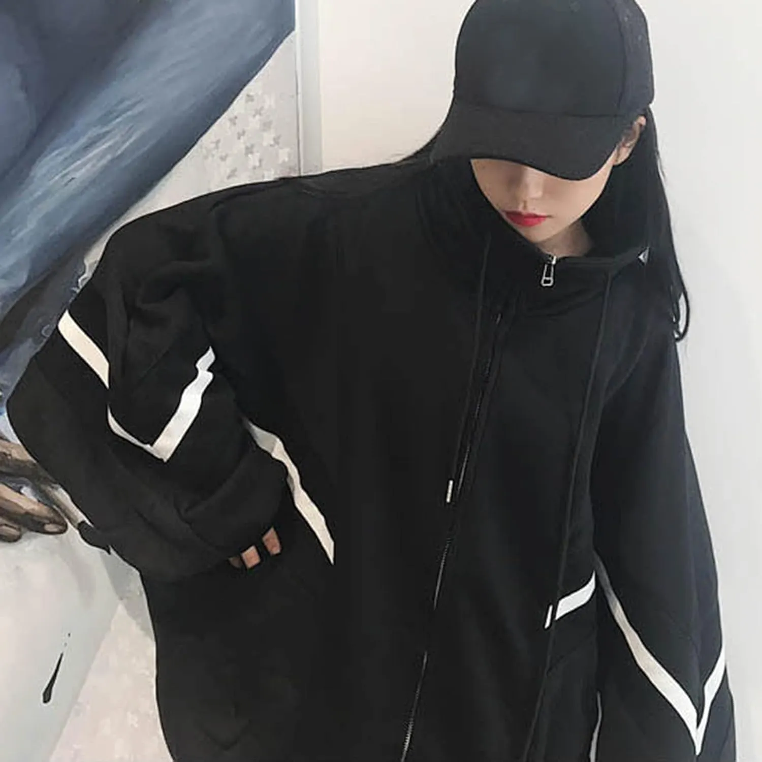 Womens Zip Up Hoodie Oversized Plus Size Grunge Cute Aesthetic Y2K Hoodie for Teen Girls Fashion Loose Fit Sweatshirts