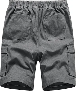 Ymosrh Men's Shorts Casual Outdoor Large Size Multi-Pocket Loose Casual Fashion Overalls Shorts, M-7XL