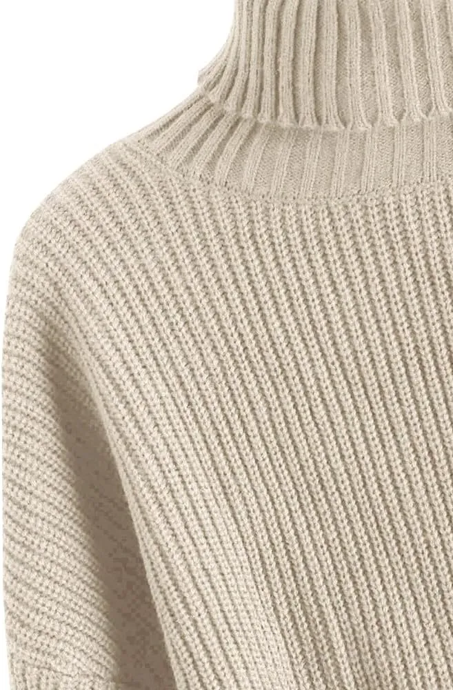 ZAFUL Women's Crew Neck Long Sleeve Pullover Crop Sweater Mock Neck Lantern Sleeve Ribbed Knit Cropped Sweater