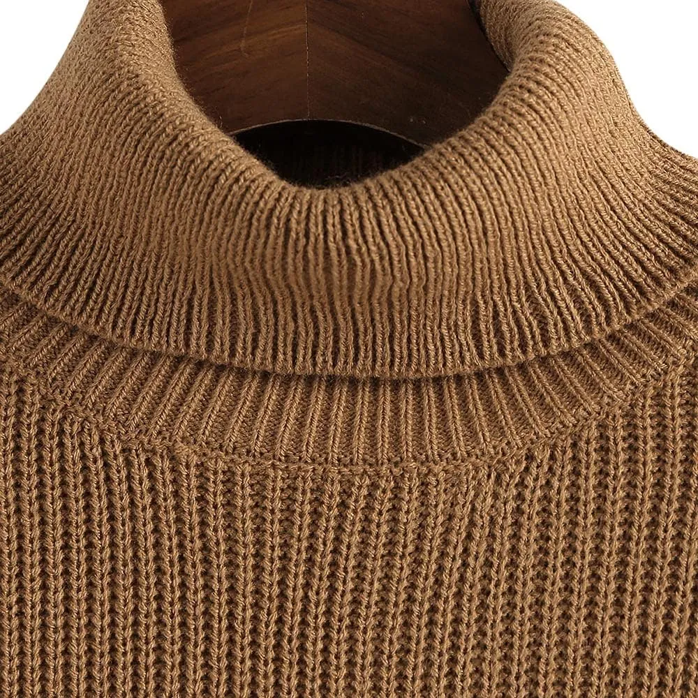 ZAFUL Women's Crew Neck Long Sleeve Pullover Crop Sweater Mock Neck Lantern Sleeve Ribbed Knit Cropped Sweater
